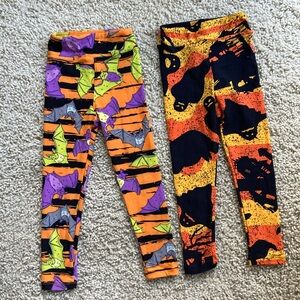 Child girl leggings LulaRoe S/M New. Halloween print bats and ghosts. 2 pairs.